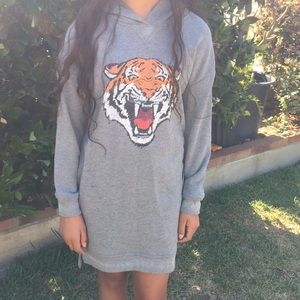 Long sleeve Tiger Dress Hoodie
